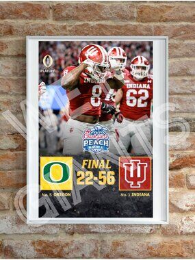 Indiana Hoosiers Football Wall Art 11x17 Print Peach Bowl Win